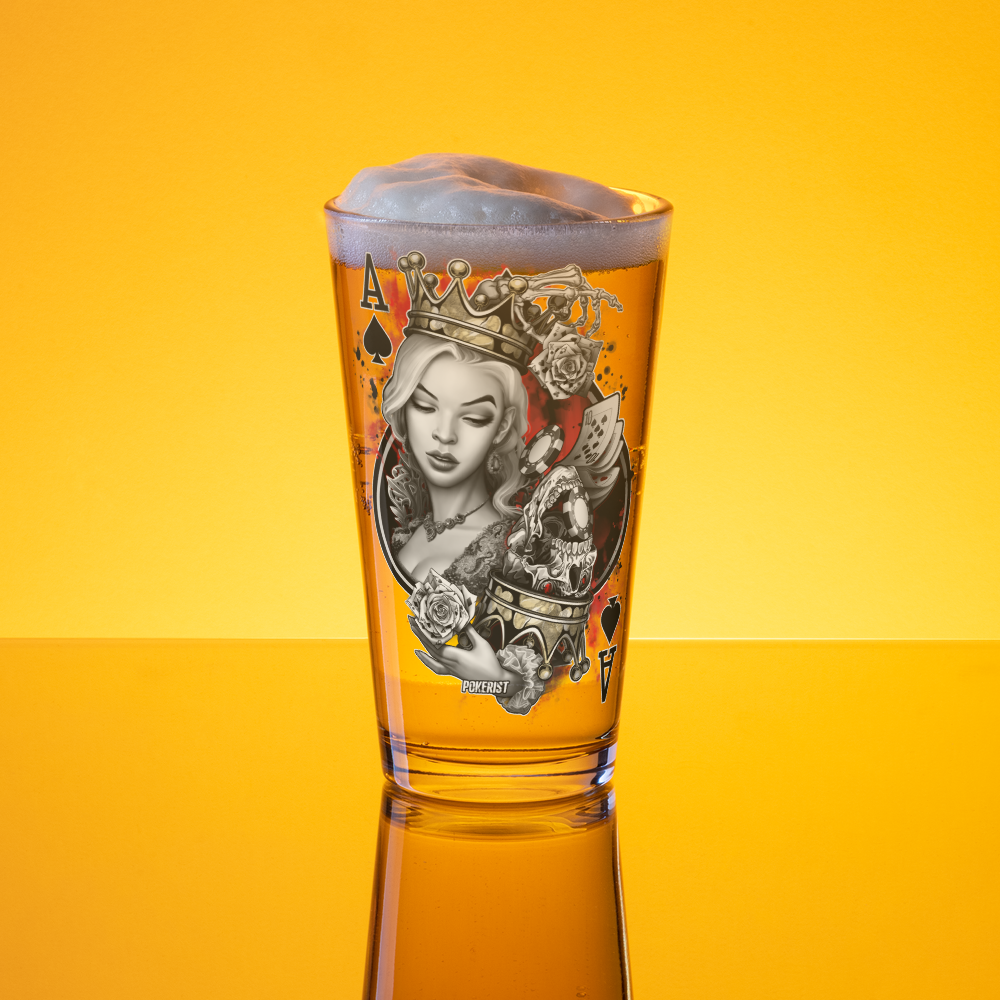 Ace Queen - Shaker pint glass