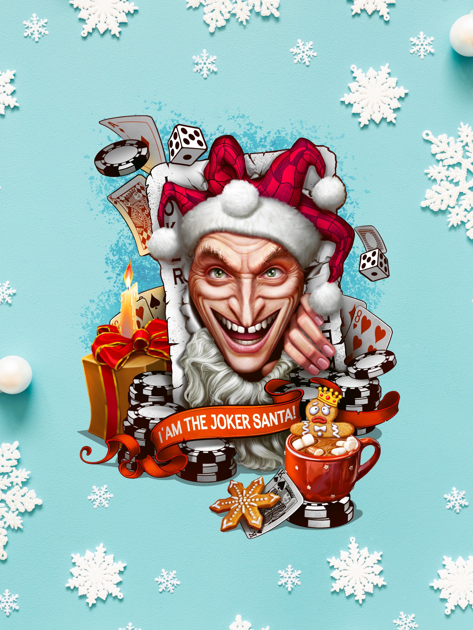 I am Joker Santa Christmas - Pokerist - Background, Digital Wallpaper