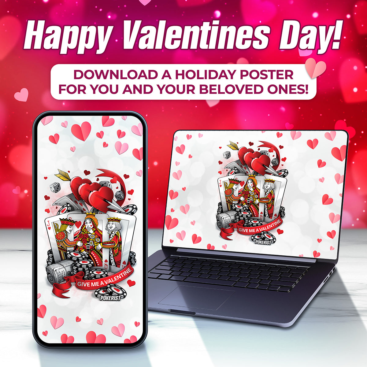 Give me a Valentine - Pokerist - Background, Digital Wallpaper